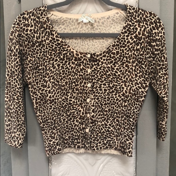 Sweaters - Cheetah Cropped Cartigan Sweaters - Cheetah Cropped Cartigan